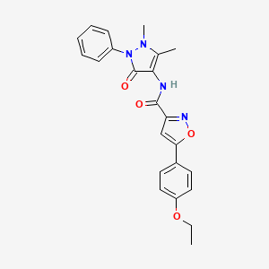 molecular formula C23H22N4O4 B11348922 N-(1,5-dimethyl-3-oxo-2-phenyl-2,3-dihydro-1H-pyrazol-4-yl)-5-(4-ethoxyphenyl)-1,2-oxazole-3-carboxamide 