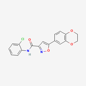 N-(2-chlorophenyl)-5-(2,3-dihydro-1,4-benzodioxin-6-yl)-1,2-oxazole-3-carboxamide