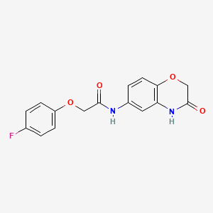 molecular formula C16H13FN2O4 B11348971 2-(4-fluorophenoxy)-N-(3-oxo-3,4-dihydro-2H-1,4-benzoxazin-6-yl)acetamide 