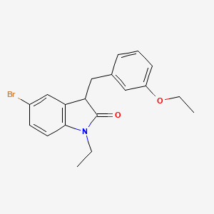 molecular formula C19H20BrNO2 B11349008 5-bromo-3-(3-ethoxybenzyl)-1-ethyl-1,3-dihydro-2H-indol-2-one 