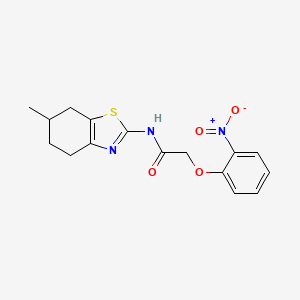 molecular formula C16H17N3O4S B11349016 N-(6-methyl-4,5,6,7-tetrahydro-1,3-benzothiazol-2-yl)-2-(2-nitrophenoxy)acetamide 