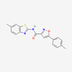 N-(6-methyl-1,3-benzothiazol-2-yl)-5-(4-methylphenyl)-1,2-oxazole-3-carboxamide