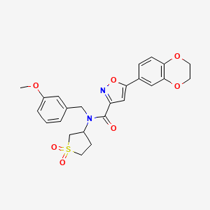 molecular formula C24H24N2O7S B11349054 5-(2,3-dihydro-1,4-benzodioxin-6-yl)-N-(1,1-dioxidotetrahydrothiophen-3-yl)-N-(3-methoxybenzyl)-1,2-oxazole-3-carboxamide 