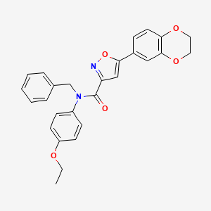 N-benzyl-5-(2,3-dihydro-1,4-benzodioxin-6-yl)-N-(4-ethoxyphenyl)-1,2-oxazole-3-carboxamide