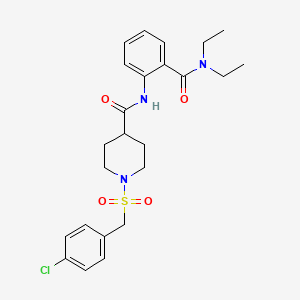 1-[(4-chlorobenzyl)sulfonyl]-N-[2-(diethylcarbamoyl)phenyl]piperidine-4-carboxamide