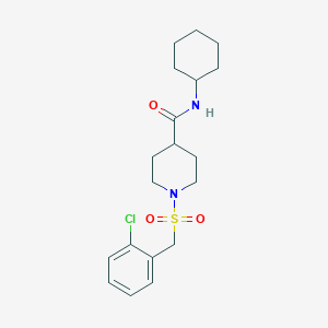 molecular formula C19H27ClN2O3S B11349096 1-[(2-chlorobenzyl)sulfonyl]-N-cyclohexylpiperidine-4-carboxamide 