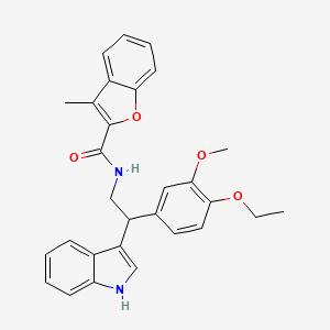 N-[2-(4-ethoxy-3-methoxyphenyl)-2-(1H-indol-3-yl)ethyl]-3-methyl-1-benzofuran-2-carboxamide