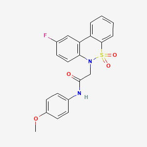 2-(9-fluoro-5,5-dioxido-6H-dibenzo[c,e][1,2]thiazin-6-yl)-N-(4-methoxyphenyl)acetamide