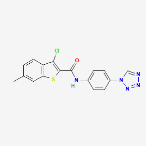 molecular formula C17H12ClN5OS B11349110 3-chloro-6-methyl-N-[4-(1H-tetrazol-1-yl)phenyl]-1-benzothiophene-2-carboxamide 