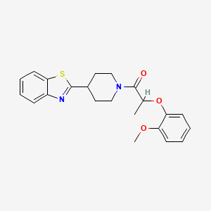 molecular formula C22H24N2O3S B11349116 1-[4-(1,3-Benzothiazol-2-yl)piperidin-1-yl]-2-(2-methoxyphenoxy)propan-1-one 