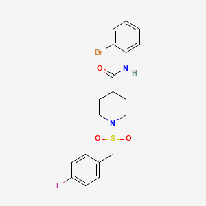 molecular formula C19H20BrFN2O3S B11349130 N-(2-bromophenyl)-1-[(4-fluorobenzyl)sulfonyl]piperidine-4-carboxamide 