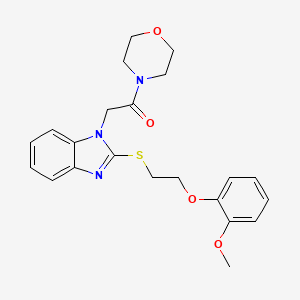 molecular formula C22H25N3O4S B11349184 2-(2-{[2-(2-methoxyphenoxy)ethyl]sulfanyl}-1H-benzimidazol-1-yl)-1-(morpholin-4-yl)ethanone 