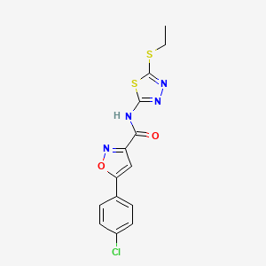 5-(4-chlorophenyl)-N-[5-(ethylsulfanyl)-1,3,4-thiadiazol-2-yl]-1,2-oxazole-3-carboxamide