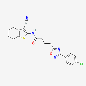 4-[3-(4-chlorophenyl)-1,2,4-oxadiazol-5-yl]-N-(3-cyano-4,5,6,7-tetrahydro-1-benzothiophen-2-yl)butanamide