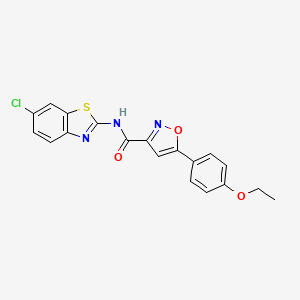 molecular formula C19H14ClN3O3S B11349216 N-(6-chloro-1,3-benzothiazol-2-yl)-5-(4-ethoxyphenyl)-1,2-oxazole-3-carboxamide 