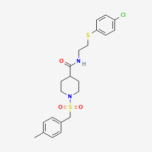 N-{2-[(4-chlorophenyl)sulfanyl]ethyl}-1-[(4-methylbenzyl)sulfonyl]piperidine-4-carboxamide