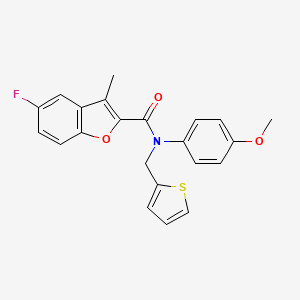 5-fluoro-N-(4-methoxyphenyl)-3-methyl-N-(thiophen-2-ylmethyl)-1-benzofuran-2-carboxamide