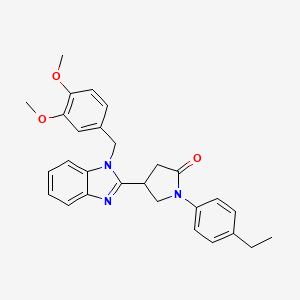 4-[1-(3,4-dimethoxybenzyl)-1H-benzimidazol-2-yl]-1-(4-ethylphenyl)pyrrolidin-2-one