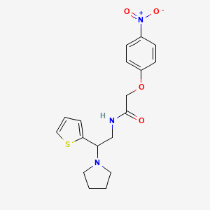 molecular formula C18H21N3O4S B11349288 2-(4-nitrophenoxy)-N-[2-(pyrrolidin-1-yl)-2-(thiophen-2-yl)ethyl]acetamide 