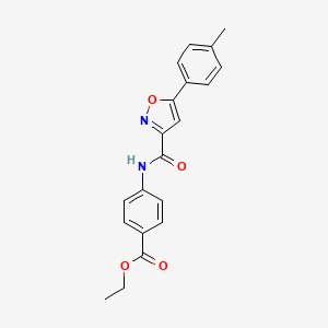 molecular formula C20H18N2O4 B11349301 Ethyl 4-({[5-(4-methylphenyl)-1,2-oxazol-3-yl]carbonyl}amino)benzoate 