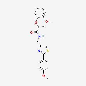 molecular formula C21H22N2O4S B11349341 2-(2-methoxyphenoxy)-N-{[2-(4-methoxyphenyl)-1,3-thiazol-4-yl]methyl}propanamide 