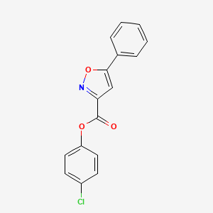 molecular formula C16H10ClNO3 B11349342 4-Chlorophenyl 5-phenyl-1,2-oxazole-3-carboxylate 