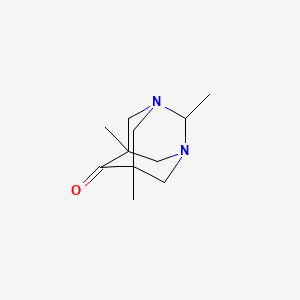 molecular formula C11H18N2O B11349347 2,5,7-Trimethyl-1,3-diazatricyclo[3.3.1.1~3,7~]decan-6-one 