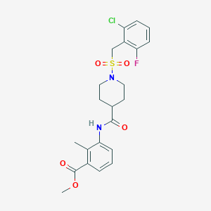 molecular formula C22H24ClFN2O5S B11349348 Methyl 3-[({1-[(2-chloro-6-fluorobenzyl)sulfonyl]piperidin-4-yl}carbonyl)amino]-2-methylbenzoate 