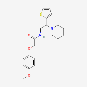 molecular formula C20H26N2O3S B11349353 2-(4-methoxyphenoxy)-N-[2-(piperidin-1-yl)-2-(thiophen-2-yl)ethyl]acetamide 