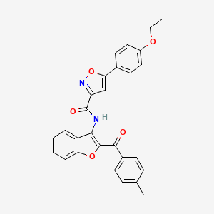 molecular formula C28H22N2O5 B11349410 5-(4-ethoxyphenyl)-N-{2-[(4-methylphenyl)carbonyl]-1-benzofuran-3-yl}-1,2-oxazole-3-carboxamide 