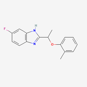 molecular formula C16H15FN2O B11349417 5-fluoro-2-[1-(2-methylphenoxy)ethyl]-1H-benzimidazole 