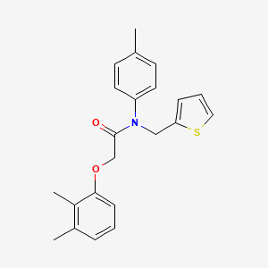 molecular formula C22H23NO2S B11349422 2-(2,3-dimethylphenoxy)-N-(4-methylphenyl)-N-(thiophen-2-ylmethyl)acetamide 