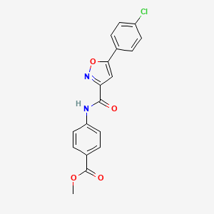 molecular formula C18H13ClN2O4 B11349432 Methyl 4-({[5-(4-chlorophenyl)-1,2-oxazol-3-yl]carbonyl}amino)benzoate 