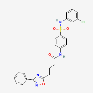 molecular formula C24H21ClN4O4S B11349451 N-{4-[(3-chlorophenyl)sulfamoyl]phenyl}-4-(3-phenyl-1,2,4-oxadiazol-5-yl)butanamide 