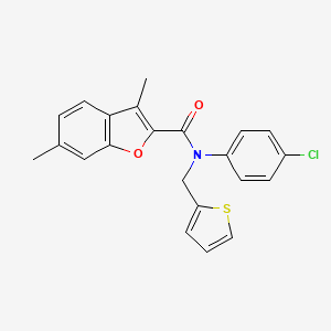 N-(4-chlorophenyl)-3,6-dimethyl-N-(thiophen-2-ylmethyl)-1-benzofuran-2-carboxamide