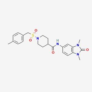 molecular formula C23H28N4O4S B11349517 N-(1,3-dimethyl-2-oxo-2,3-dihydro-1H-benzimidazol-5-yl)-1-[(4-methylbenzyl)sulfonyl]piperidine-4-carboxamide 