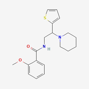 molecular formula C19H24N2O2S B11349533 2-methoxy-N-[2-(piperidin-1-yl)-2-(thiophen-2-yl)ethyl]benzamide 