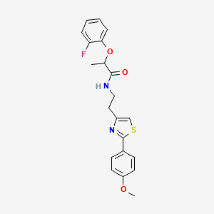 molecular formula C21H21FN2O3S B11349580 2-(2-fluorophenoxy)-N-{2-[2-(4-methoxyphenyl)-1,3-thiazol-4-yl]ethyl}propanamide 