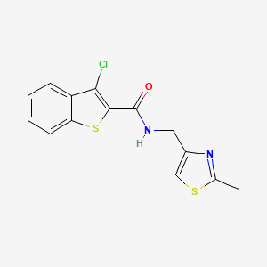 molecular formula C14H11ClN2OS2 B11349592 3-chloro-N-[(2-methyl-1,3-thiazol-4-yl)methyl]-1-benzothiophene-2-carboxamide 