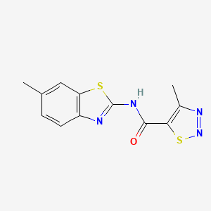 4-methyl-N-(6-methyl-1,3-benzothiazol-2-yl)-1,2,3-thiadiazole-5-carboxamide