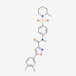 5-(3-fluoro-4-methylphenyl)-N-{4-[(2-methylpiperidin-1-yl)sulfonyl]phenyl}-1,2-oxazole-3-carboxamide