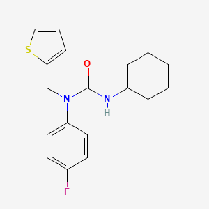 3-Cyclohexyl-1-(4-fluorophenyl)-1-(thiophen-2-ylmethyl)urea