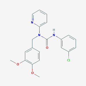 molecular formula C21H20ClN3O3 B11349685 3-(3-Chlorophenyl)-1-(3,4-dimethoxybenzyl)-1-pyridin-2-ylurea 