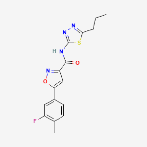 5-(3-fluoro-4-methylphenyl)-N-(5-propyl-1,3,4-thiadiazol-2-yl)-1,2-oxazole-3-carboxamide