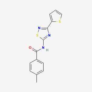 molecular formula C14H11N3OS2 B11349712 4-methyl-N-[3-(thiophen-2-yl)-1,2,4-thiadiazol-5-yl]benzamide 