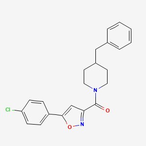 molecular formula C22H21ClN2O2 B11349715 (4-Benzylpiperidin-1-yl)[5-(4-chlorophenyl)-1,2-oxazol-3-yl]methanone 