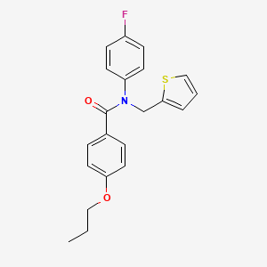 N-(4-fluorophenyl)-4-propoxy-N-(thiophen-2-ylmethyl)benzamide