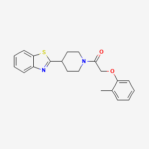 molecular formula C21H22N2O2S B11349743 2-{1-[(2-Methylphenoxy)acetyl]piperidin-4-yl}-1,3-benzothiazole 