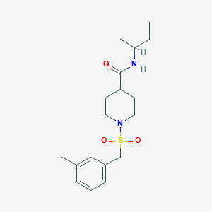 molecular formula C18H28N2O3S B11349766 N-(butan-2-yl)-1-[(3-methylbenzyl)sulfonyl]piperidine-4-carboxamide 