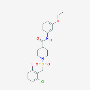 molecular formula C22H24ClFN2O4S B11349771 1-[(2-chloro-6-fluorobenzyl)sulfonyl]-N-[3-(prop-2-en-1-yloxy)phenyl]piperidine-4-carboxamide 